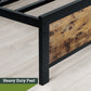 Algherohein Metal Bed Frame with Headboard Wood,No Box Spring Needed