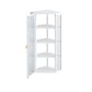 Smuxee Glass Bathroom Cabinet Storage with 4 Bathroom Shelf,Wall Corner Cabinet,White