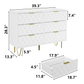 Algherohein 6 Drawers Dressers for Bedroom,Double Chest of Drawers