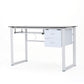 Algherohein Simple Computer Desk for Small Area with Keyboard Tray and 2 Drawers