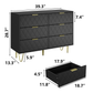 Algherohein 6 Drawers Dressers for Bedroom,Double Chest of Drawers