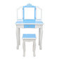 Smuxee Kids Vanity Table Sets for Girls, Snowflake Style Bedroom Makeup Vanity with Mirror