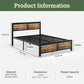 Algherohein Metal Bed Frame with Headboard Wood,No Box Spring Needed