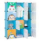 Smuxee Cartoon Animals Kids DIY Storage Closet,Kid Toys and Bookshelf Storage 12 Cube Organizer