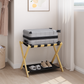 Algherohein Bamboo Folding Luggage Rack Suitcase Stand with Shelf
