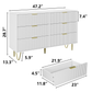 Algherohein 6 Drawers Dressers for Bedroom,Double Chest of Drawers