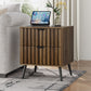 Smuxee Modern Nightstand for Bedroom with Fluted Drawer,Drawer End Tables for Living Room