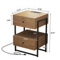 Semiocthome Nightstand Set of 2 with Charging Station and 2 Drawer,Bedside Table for Bedroom