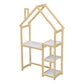 Smuxee Kid Bookshelf Storage with Desk and Roof-Framed,Toy Organizer Storage Cubes for Bedroom