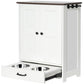 Smart FENDEE Dog Feeding Station Food Storage Cabinet with Hidden Dog Bowls and Hooks,White