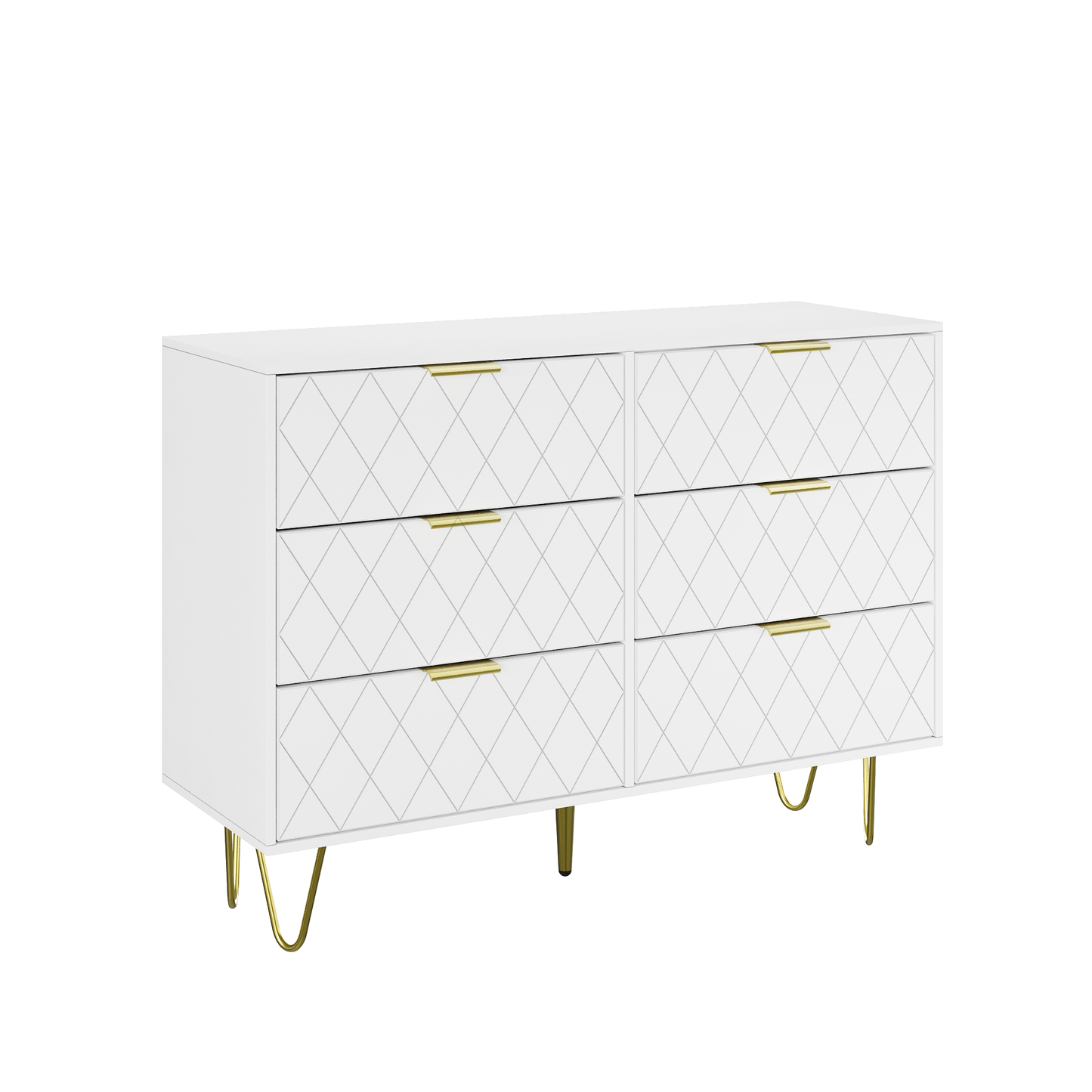 Algherohein 6 Drawers Dressers for Bedroom,Double Chest of Drawers