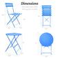 Algherohein Patio Metal Foldable 2-Seat Chairs and Table Set,Outdoor Garden Furniture Sets,Black