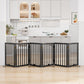 Algherohein Dog Gate for Inside,Bamboo Freestanding Pet Gate for Doorways