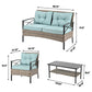 Algherohein 4 Piece Patio Furniture Sets with Patio Table and Chairs,Outdoor Cushions