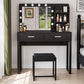 Semiocthome Vanity Table with 10 Led Lights, Makeup Desk with Lighted Mirror