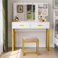 Semiocthome Vanity Table with 10 Led Lights, Makeup Desk with Lighted Mirror