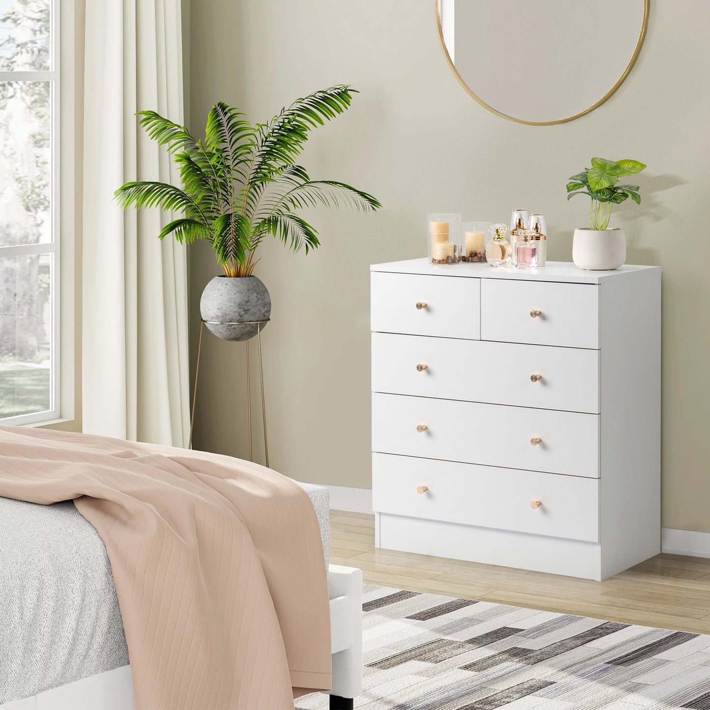 Algherohein Wood Small Dressers with Drawer for Bedroom,Modern Drawers Storage Cabinet