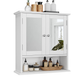 Smuxee Bathroom Cabinet over The Toilet Storage,Medicine Cabinet with Mirror Door,White