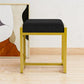 Semiocthome Modern Vanity Stool for Bedroom,Ottoman Chairs with Gold Metal Legs,19" H,Black