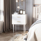 Smuxee Classic Nightstand with 2 Drawer Black Bedside Table for Bedrooms