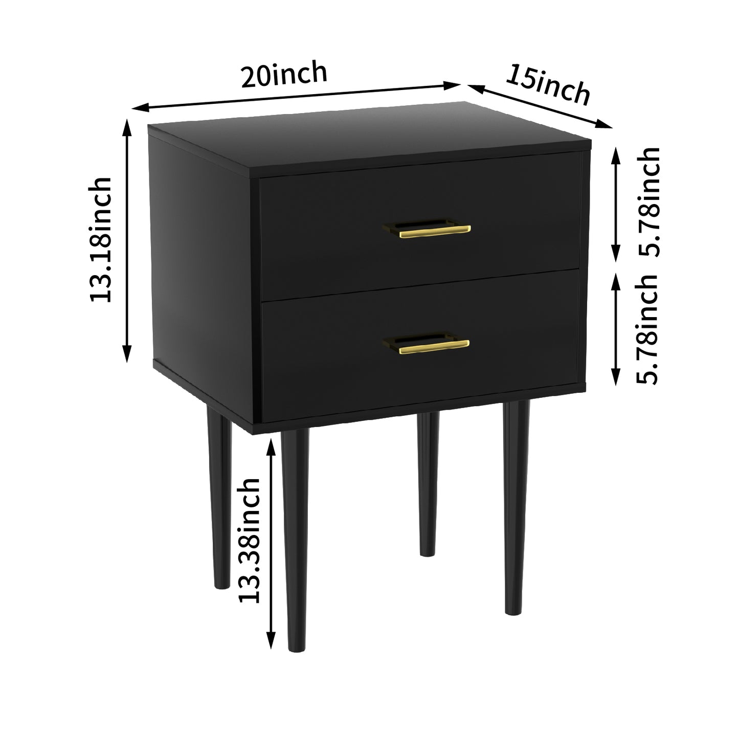 Semiocthome Modern 2 Drawers Nightstand,Bedside Table for Bedroom,Adult