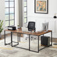 U-shaped Computer Desk, Industrial Corner Writing Desk with CPU Stand, Gaming Table Workstation Desk for Home Office