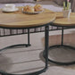 Modern Round Nesting Coffee Table Set 2pc Solid Metal Frame