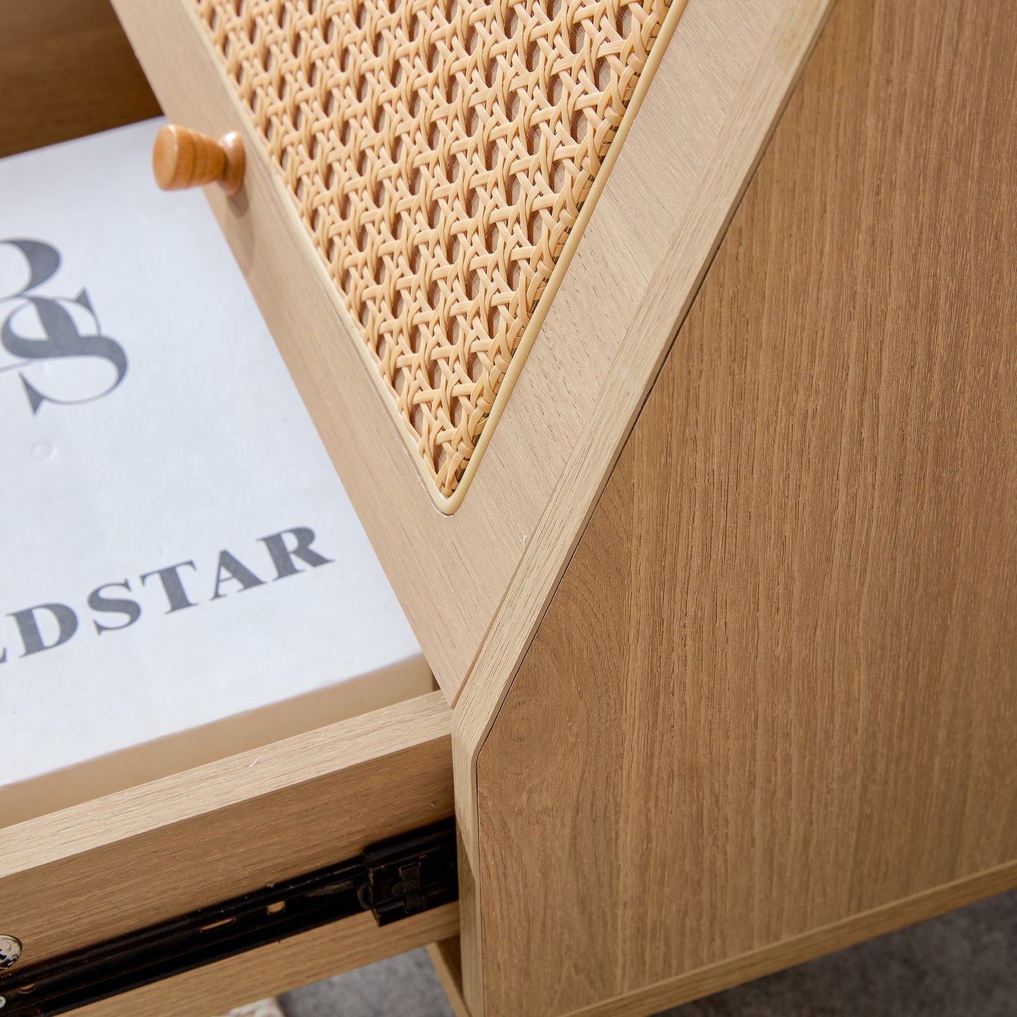 Modern simple storage cabinet bedside cabinet rattan bedside cabinet Small household furniture bedside table