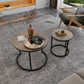 Modern Round Nesting Coffee Table Set 2pc Solid Metal Frame