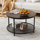 Smart FENDEE Modern Wood Round Coffee Table with Storage Shelf,31.5"
