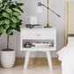 Algherohein Classic 1 Drawer Black Finish Nightstands for Bedroom