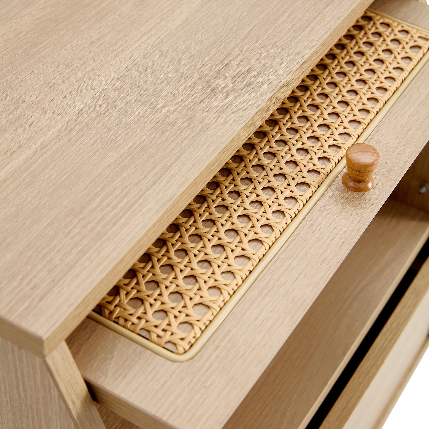 Modern simple storage cabinet bedside cabinet rattan bedside cabinet Small household furniture bedside table