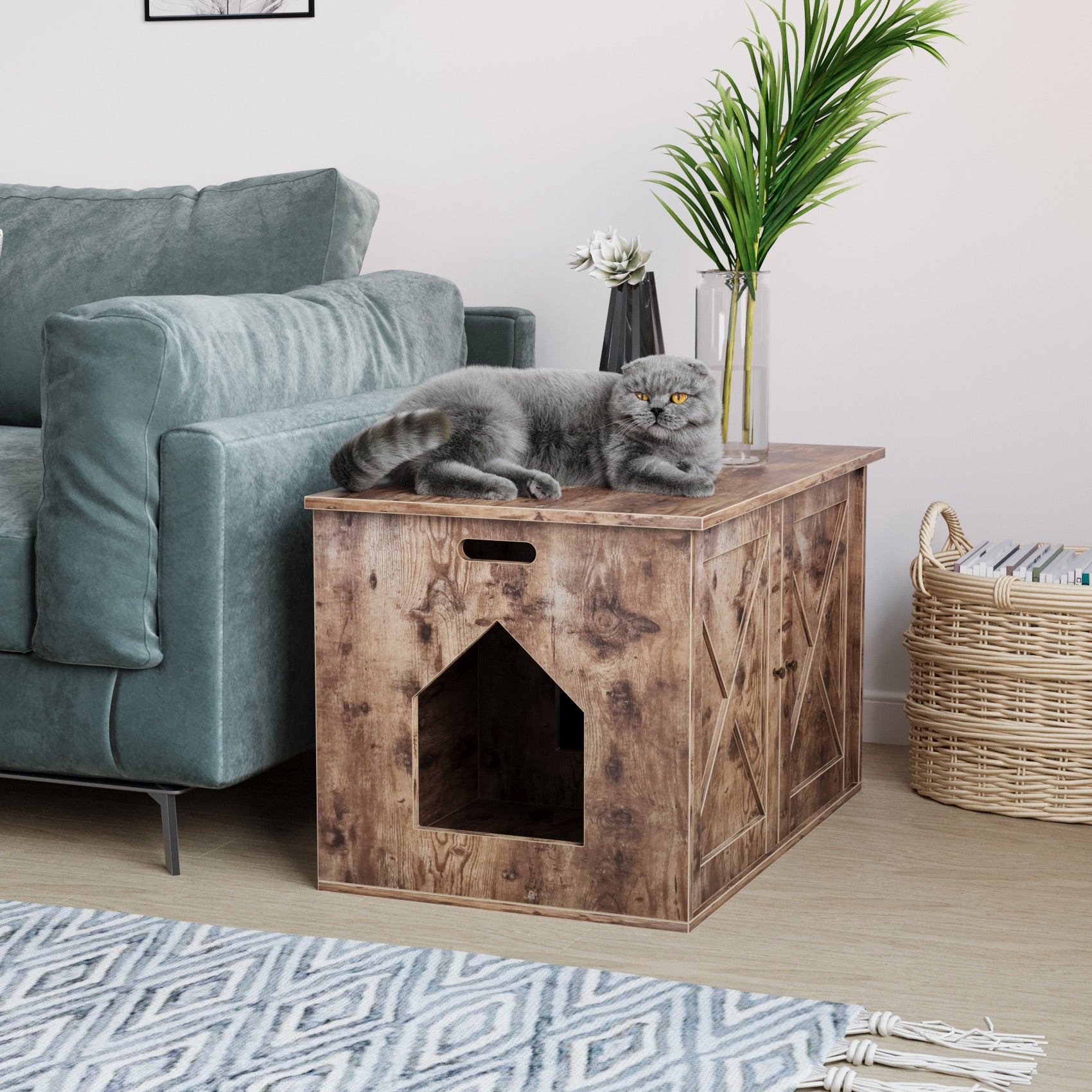 Eco Cat Litter Box Enclosure Modern Cat Furniture – Semiocthome