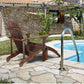 Outdoor Garden With Footstool Wooden Single Chair Carbonized Color