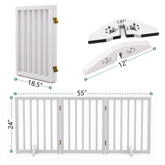 Algherohein Foldable Extra Wide Dog Gates for Indoor Doorways 24"