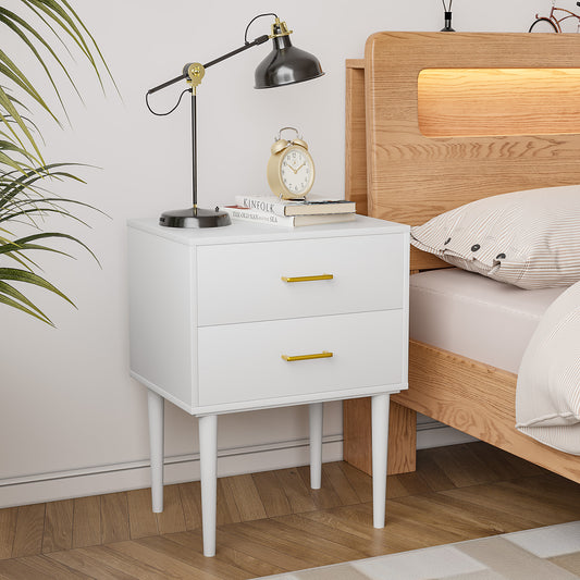 Algherohein Classic Morden Nightstand with 2 Drawers for Bedroom