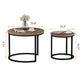Modern Round Nesting Coffee Table Set 2pc Solid Metal Frame