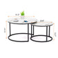 Modern Round Nesting Coffee Table Set 2pc Solid Metal Frame
