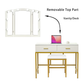 Smuxee Modern Dressing Table Set with 10 LED Lights and Mirror ,Black