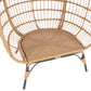 Wicker Egg Chair, Oversized Indoor Outdoor Lounger for Patio, Backyard, Living Room w/ 5 Cushions, Steel Frame, 440lb Capacity - Dark Grey