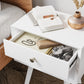 Algherohein Classic 1 Drawer Black Finish Nightstands for Bedroom
