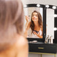 Smuxee Modern Dressing Table Set with 10 LED Lights and Mirror ,Black