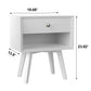 Algherohein Classic 1 Drawer Black Finish Nightstands for Bedroom