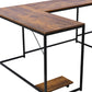 U-shaped Computer Desk, Industrial Corner Writing Desk with CPU Stand, Gaming Table Workstation Desk for Home Office