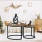 Modern Round Nesting Coffee Table Set 2pc Solid Metal Frame