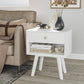 Algherohein Classic 1 Drawer Black Finish Nightstands for Bedroom