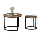 Modern Round Nesting Coffee Table Set 2pc Solid Metal Frame