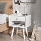 Algherohein Classic 1 Drawer Black Finish Nightstands for Bedroom