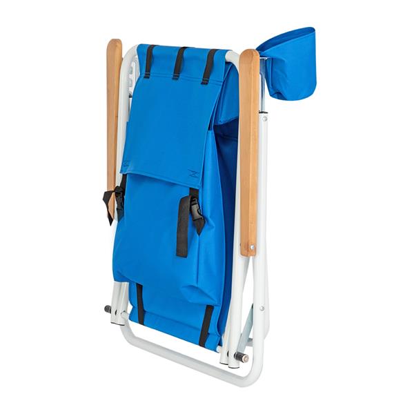 Semiochtome Portable High Strength Beach Chair with Adjustable Headrest Blue