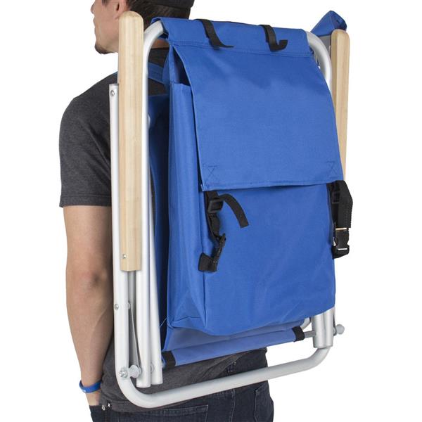Semiochtome Portable High Strength Beach Chair with Adjustable Headrest Blue